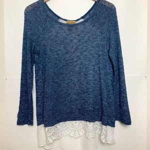 WRANGLER Knit Flyaway Back Sweater W/ Lace